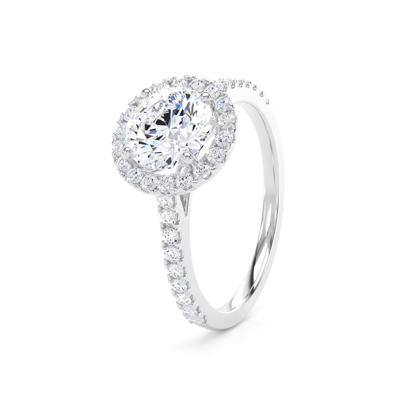 Faith Round Cut Engagement Ring in Platinum 950