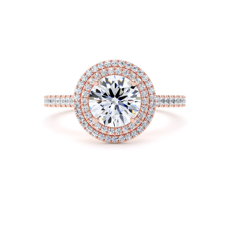 Eva Round Cut Engagement Ring in 9ct Rose Gold