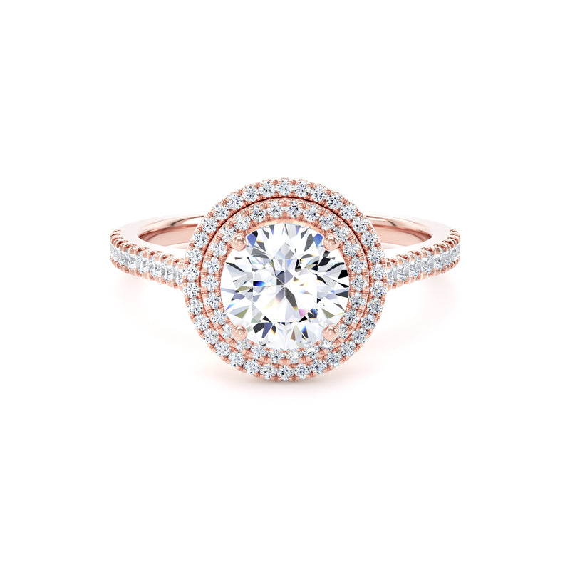 Eva Round Cut Engagement Ring in 9ct Rose Gold