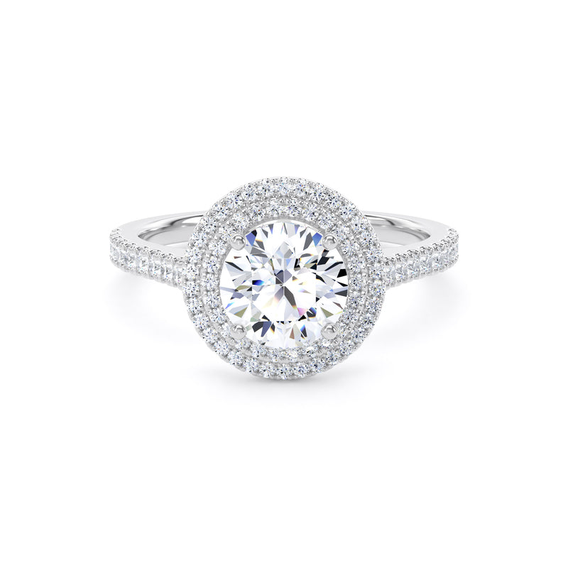 Eva Round Cut Engagement Ring in 18ct White Gold