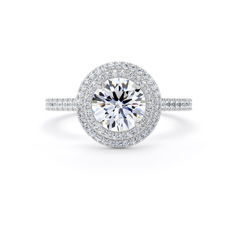Eva Round Cut Engagement Ring in 18ct White Gold