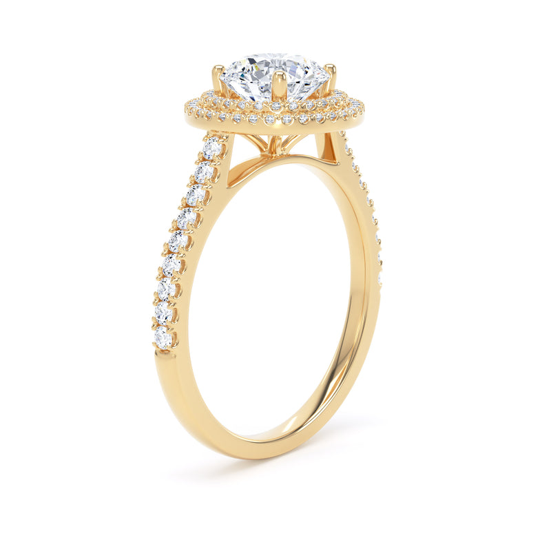Eva Round Cut Engagement Ring in 9ct Yellow Gold