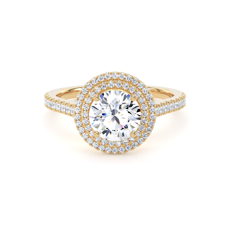 Eva Round Cut Engagement Ring in 9ct Yellow Gold