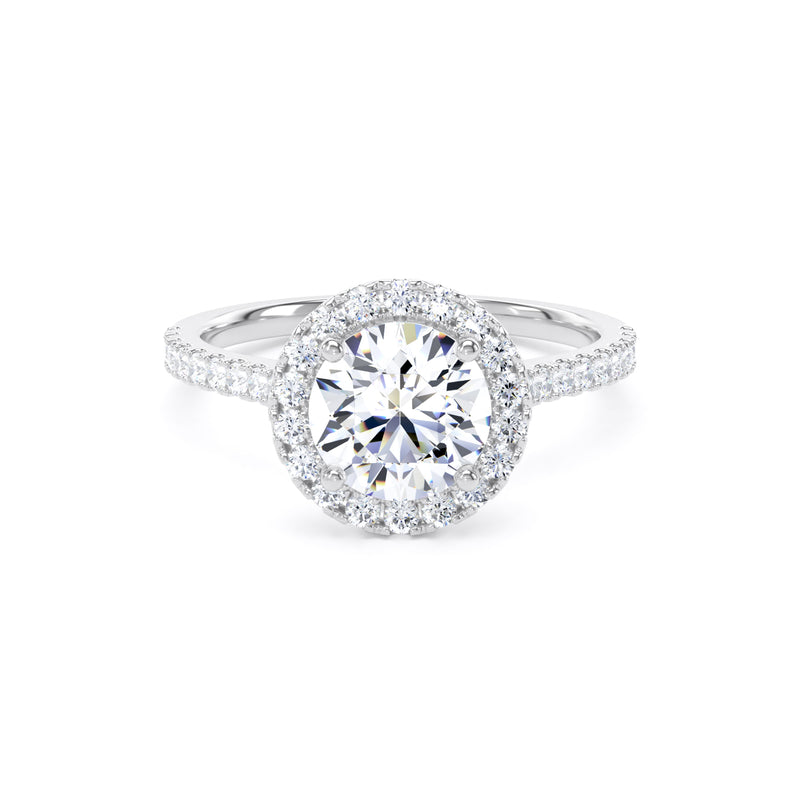 Erin Round Cut Engagement Ring in 18ct White Gold