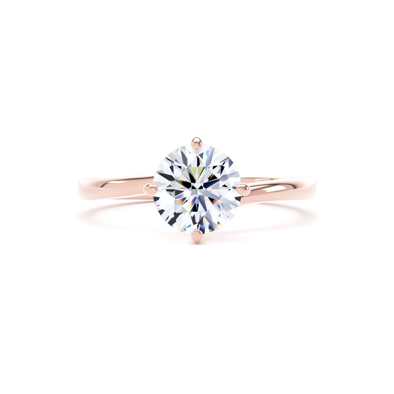 Emma Round Cut Engagement Ring in 9ct Rose Gold