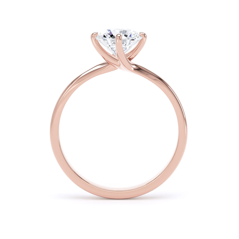Emma Round Cut Engagement Ring in 9ct Rose Gold