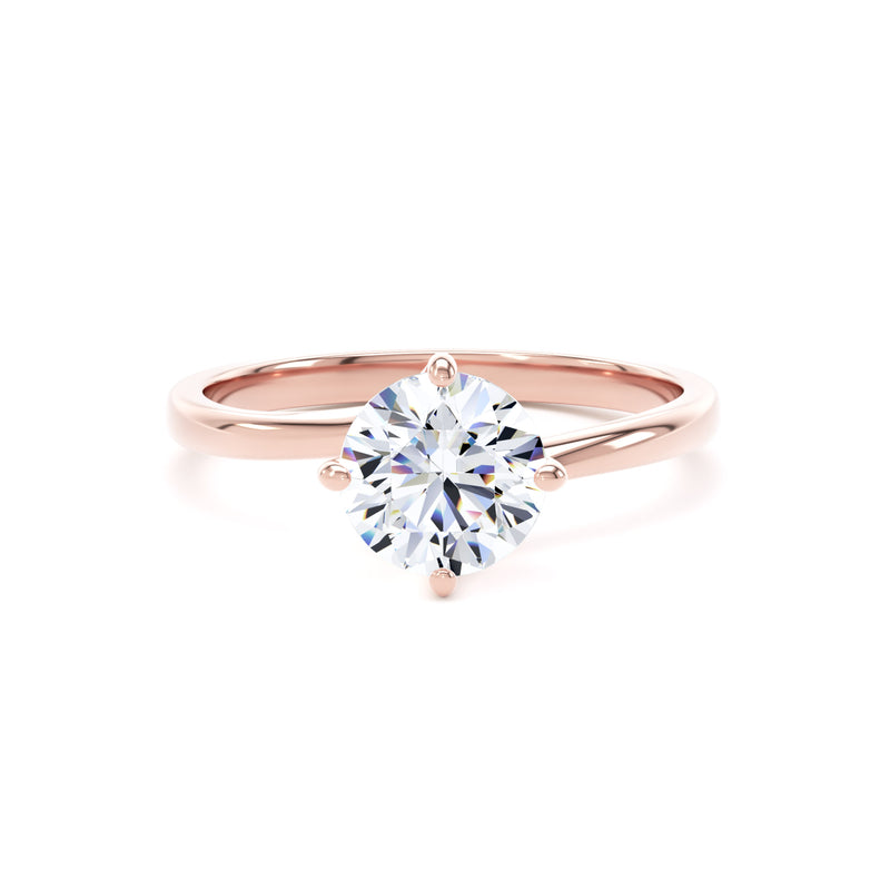 Emma Round Cut Engagement Ring in 9ct Rose Gold