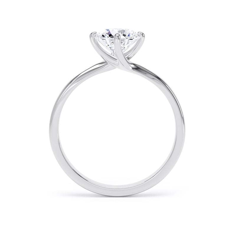 Emma Round Cut Engagement Ring in 18ct White Gold
