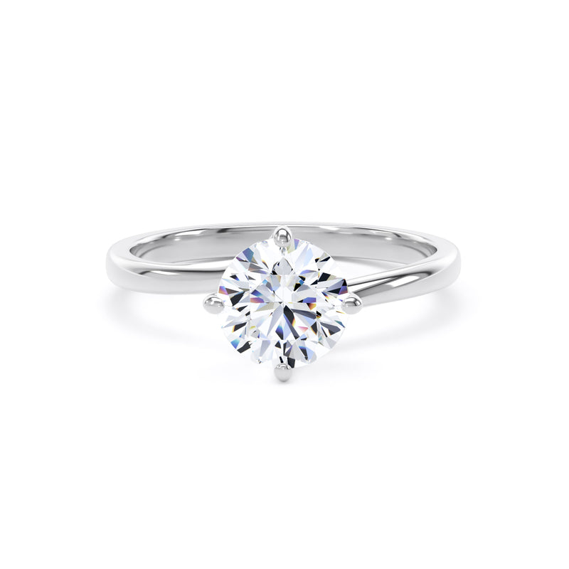 Emma Round Cut Engagement Ring in 18ct White Gold
