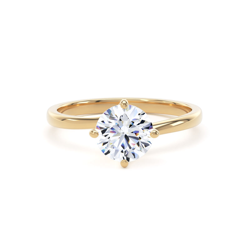 Emma Round Cut Engagement Ring in 9ct Yellow Gold