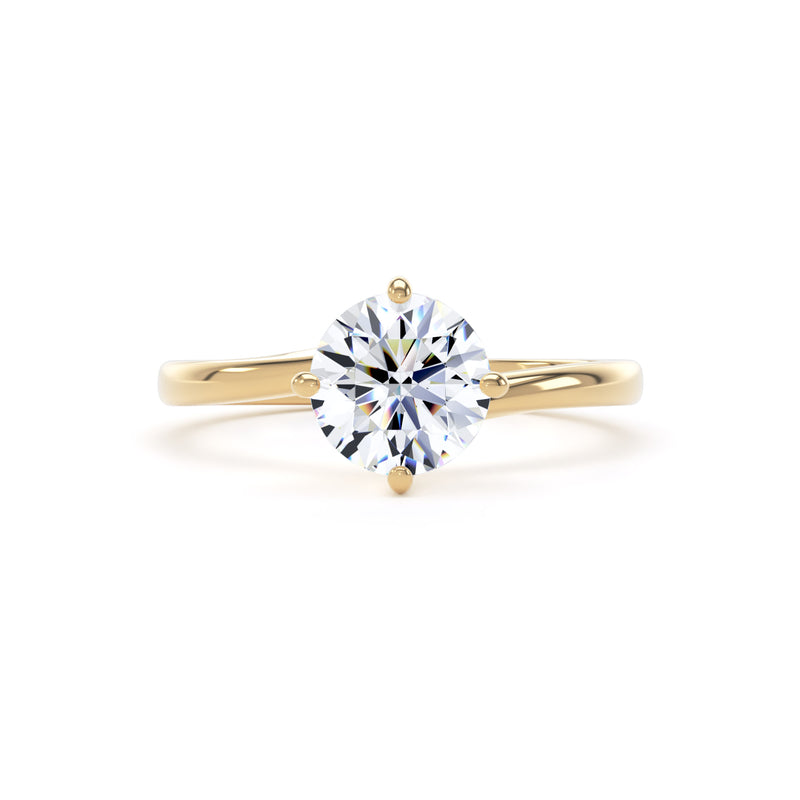 Emma Round Cut Engagement Ring in 18ct Yellow Gold