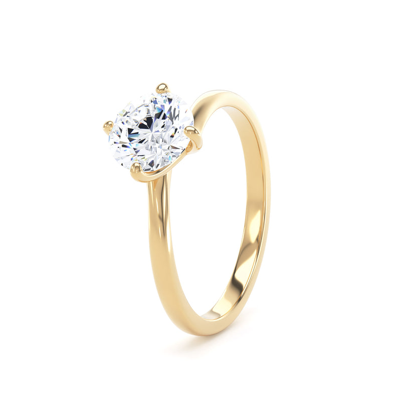 Emma Round Cut Engagement Ring in 18ct Yellow Gold