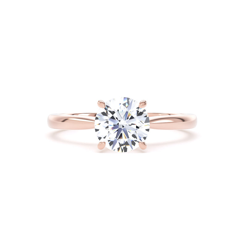 Elsa Round Cut Engagement Ring in 9ct Rose Gold