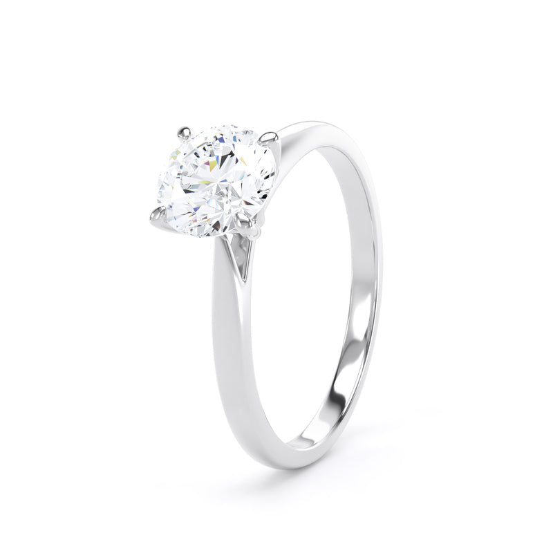 Elsa Round Cut Engagement Ring in 18ct White Gold