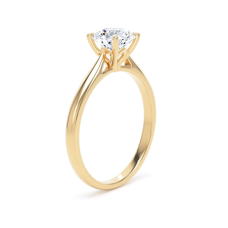 Elsa Round Cut Engagement Ring in 9ct Yellow Gold