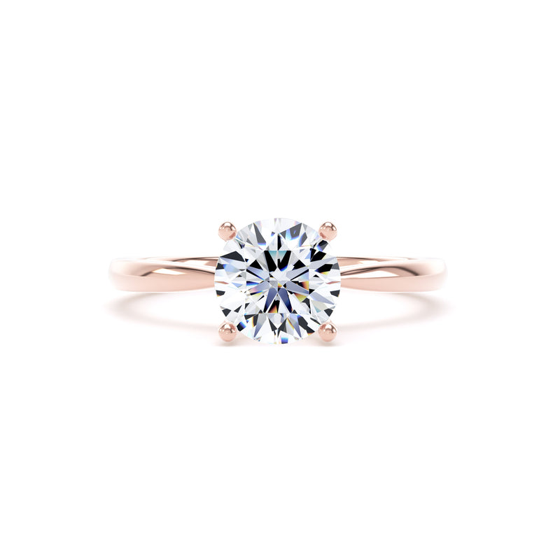 Elle Round Cut Engagement Ring in 9ct Rose Gold
