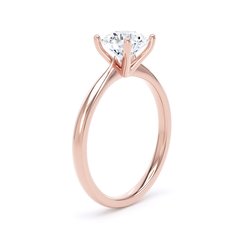 Elle Round Cut Engagement Ring in 18ct Rose Gold