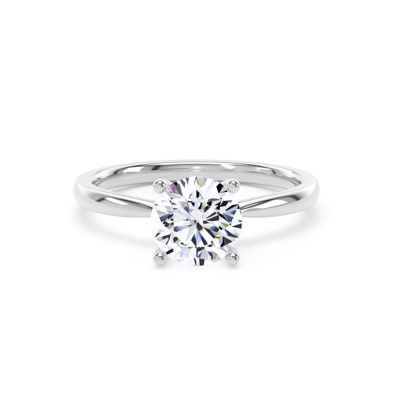 Elle Round Cut Engagement Ring in 9ct White Gold