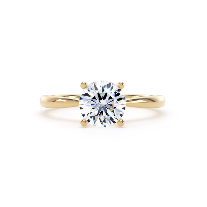 Elle Round Cut Engagement Ring in 9ct Yellow Gold