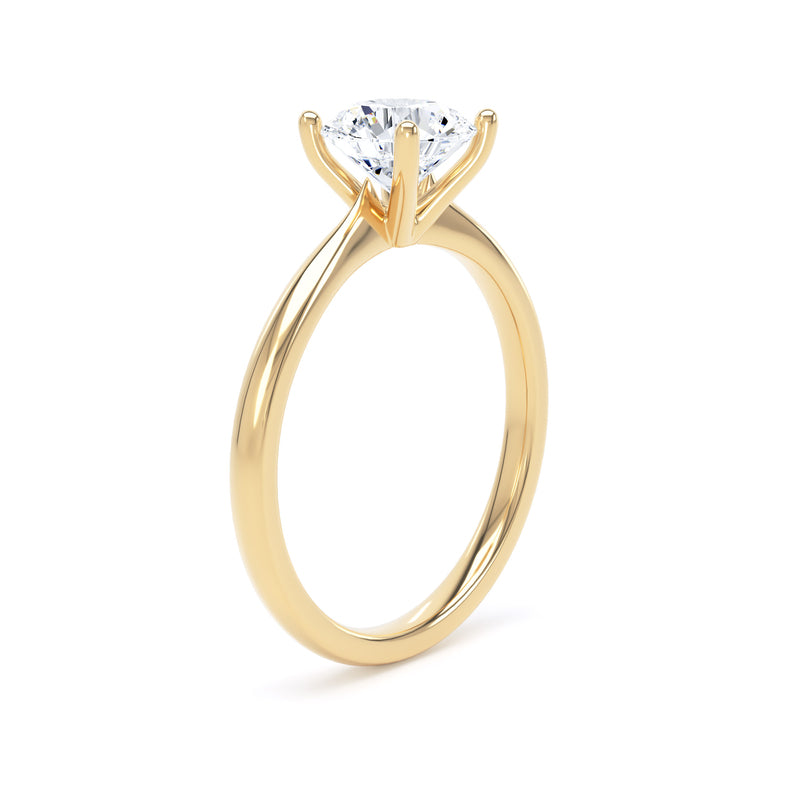 Elle Round Cut Engagement Ring in 9ct Yellow Gold