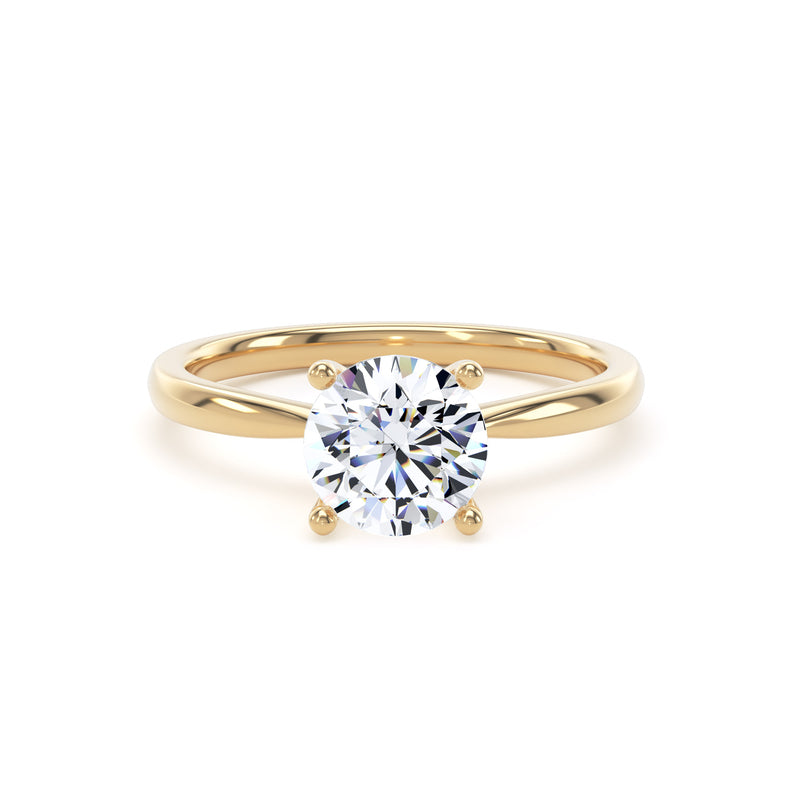 Elle Round Cut Engagement Ring in 9ct Yellow Gold