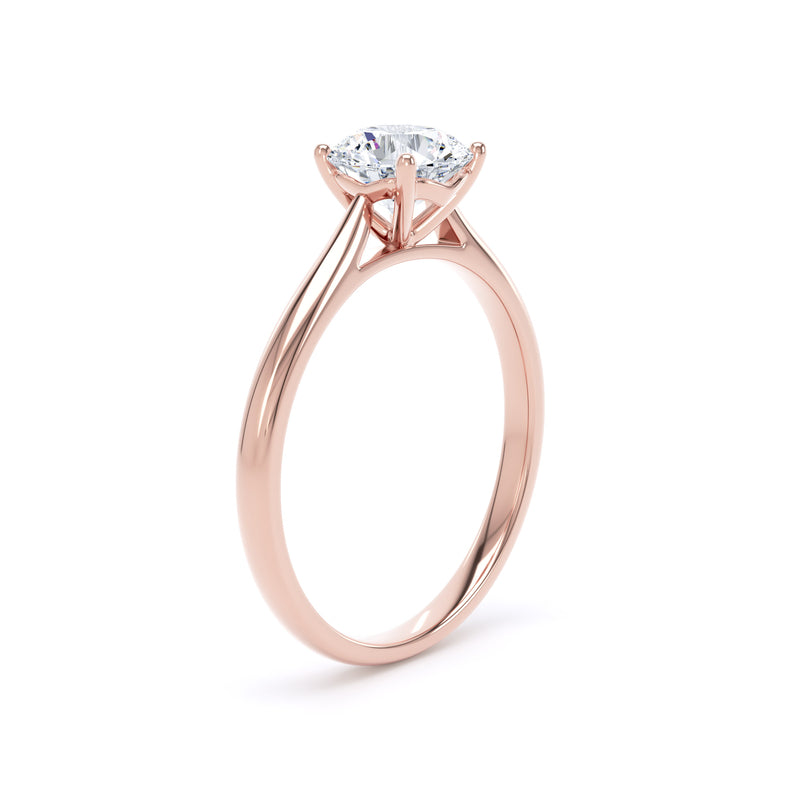 Eden Round Cut Engagement Ring in 18ct Rose Gold