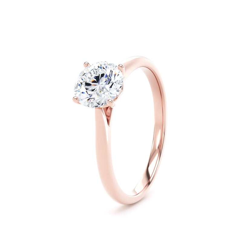 Eden Round Cut Engagement Ring in 18ct Rose Gold
