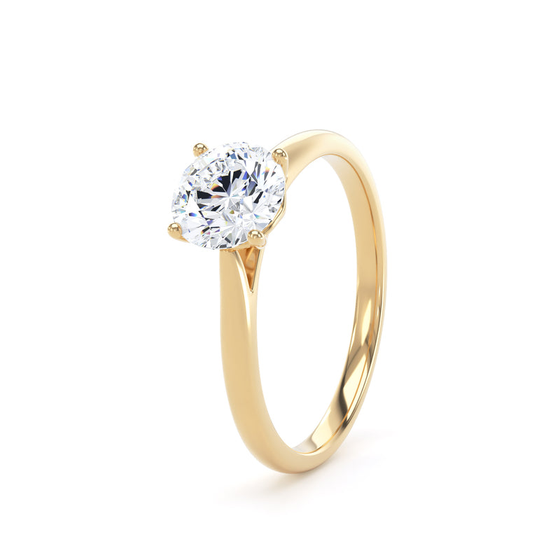 Eden Round Cut Engagement Ring in 9ct Yellow Gold