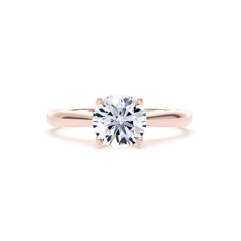 Dora Round Cut Engagement Ring in 18ct Rose Gold