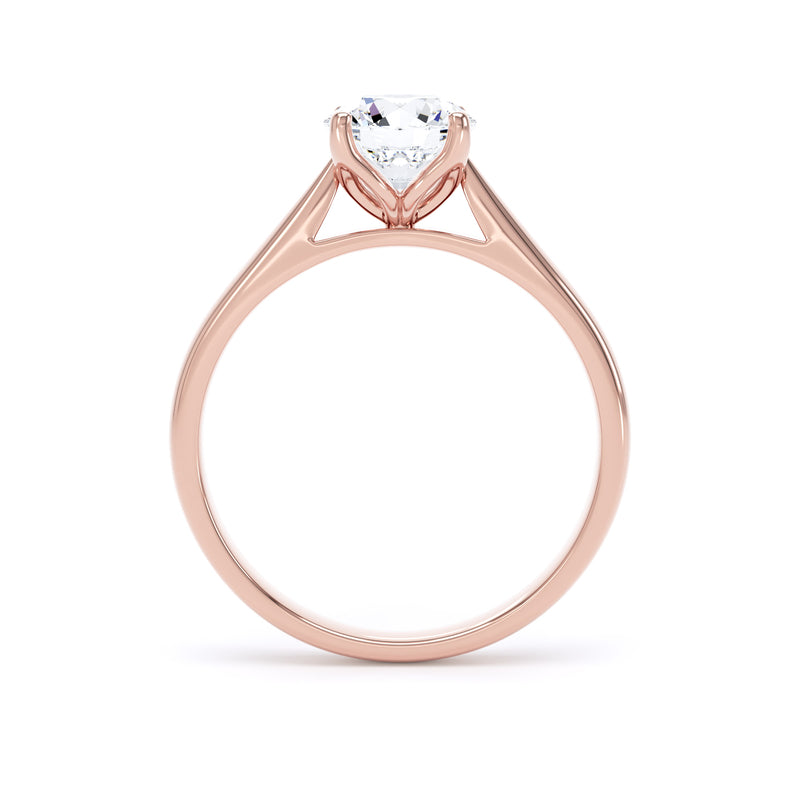 Dora Round Cut Engagement Ring in 9ct Rose Gold