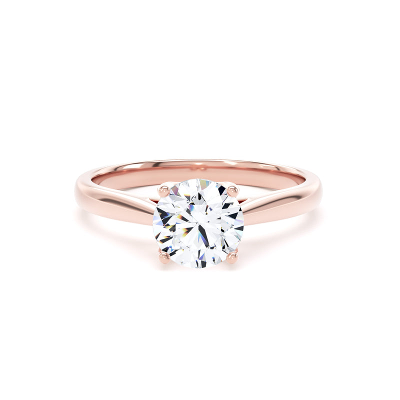Dora Round Cut Engagement Ring in 9ct Rose Gold