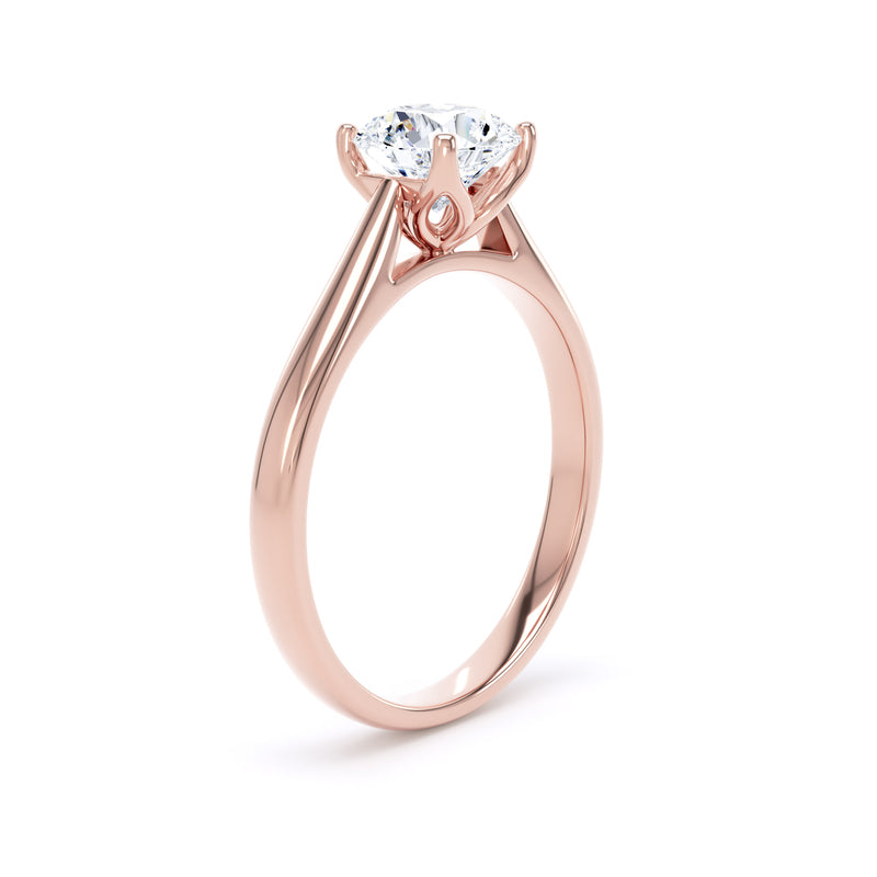 Dora Round Cut Engagement Ring in 9ct Rose Gold