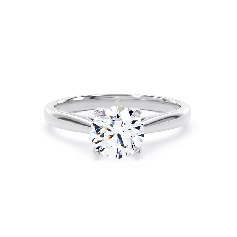 Dora Round Cut Engagement Ring in 18ct White Gold