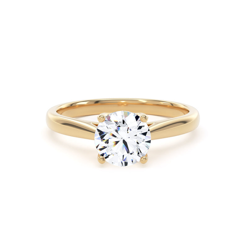 Dora Round Cut Engagement Ring in 9ct Yellow Gold