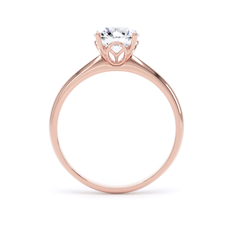 Demi Round Cut Engagement Ring in 18ct Rose Gold