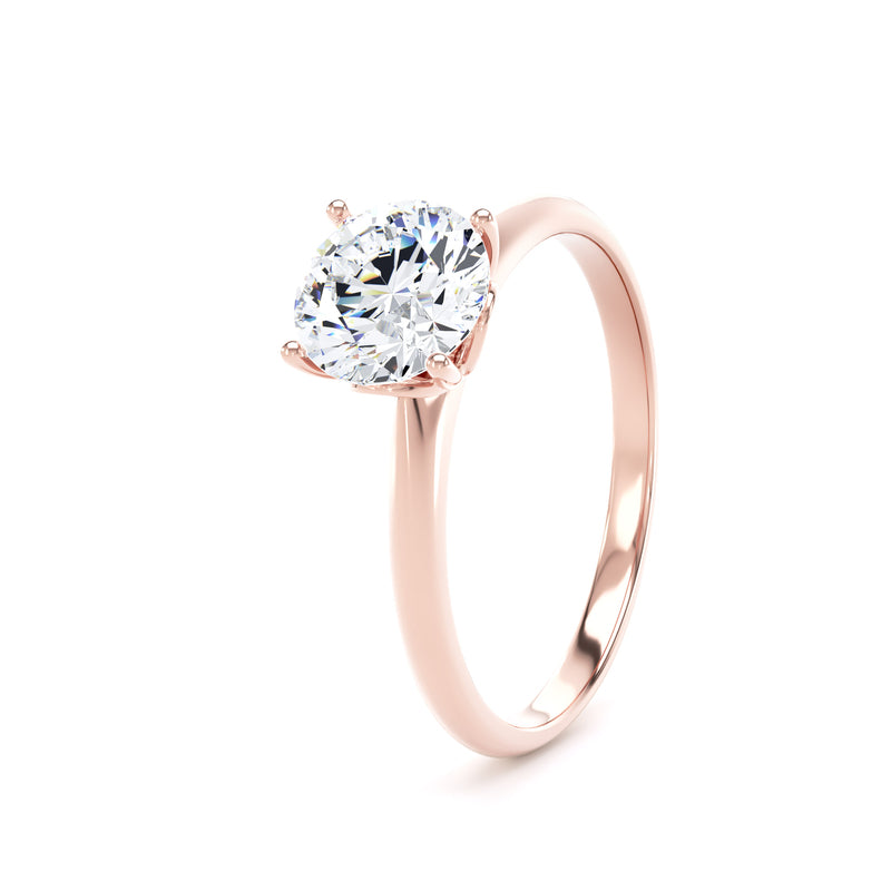 Demi Round Cut Engagement Ring in 18ct Rose Gold