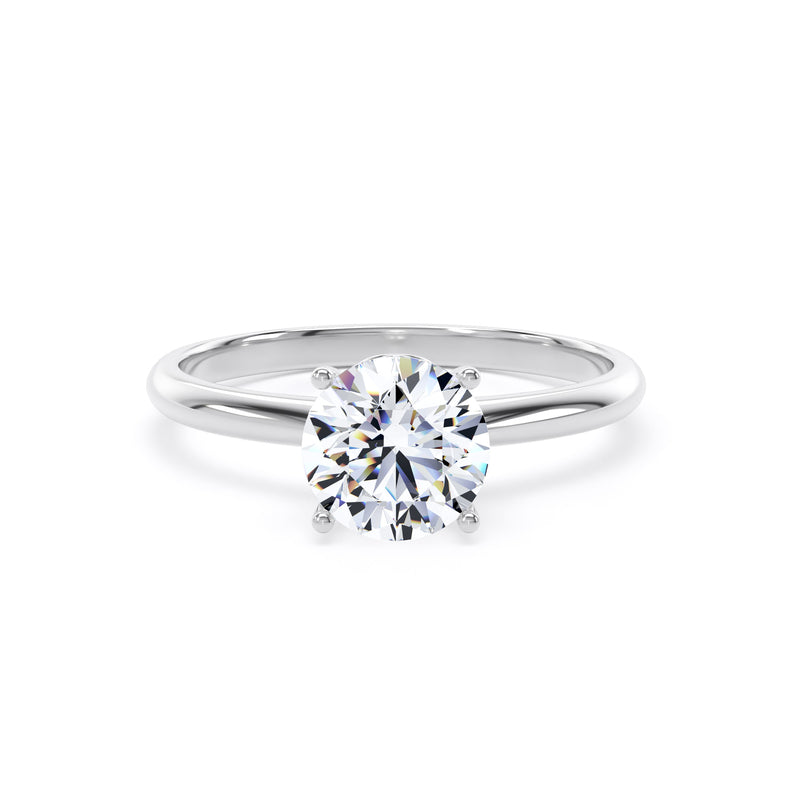 Demi Round Cut Engagement Ring in 18ct White Gold