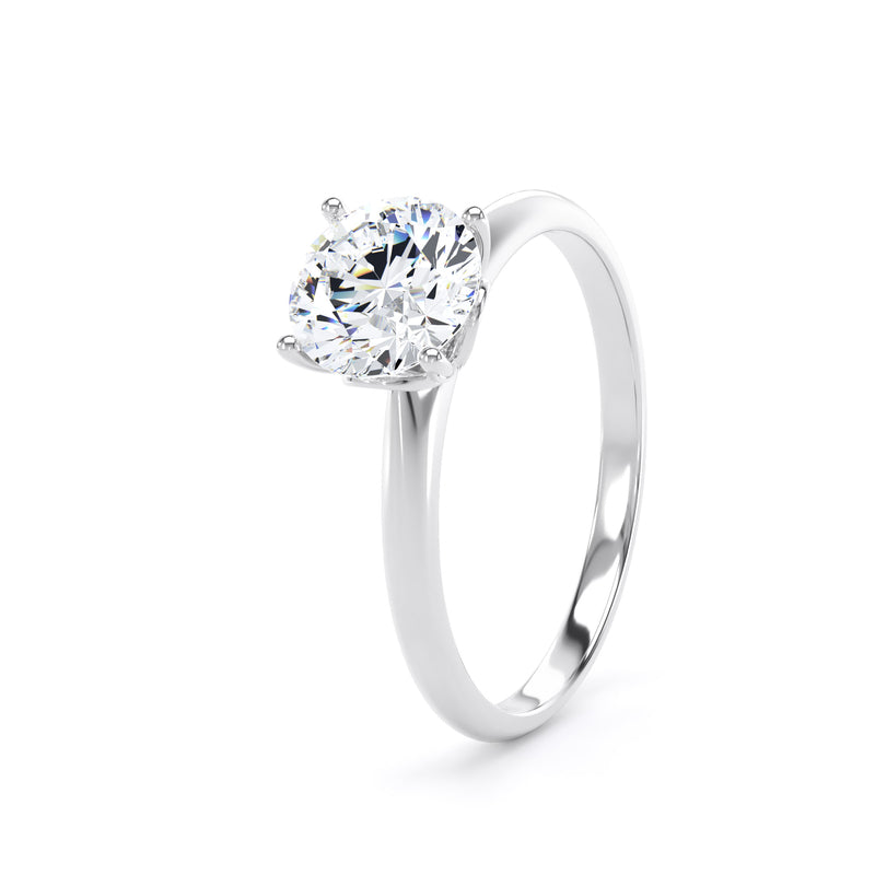 Demi Round Cut Engagement Ring in 9ct White Gold
