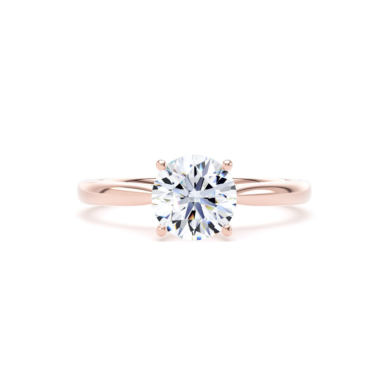Dawn Round Cut Engagement Ring in 9ct Rose Gold