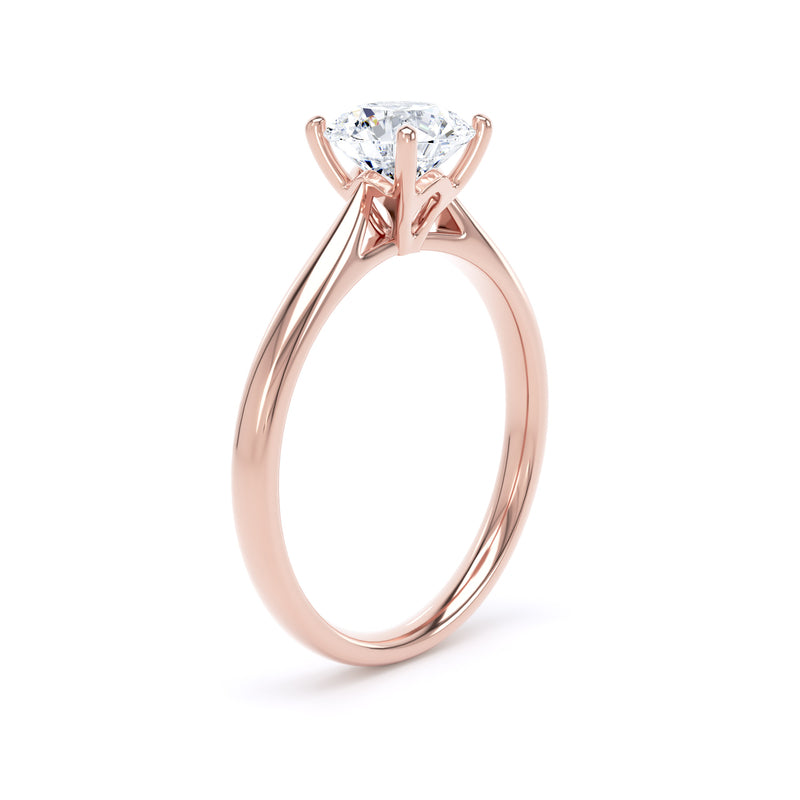 Dawn Round Cut Engagement Ring in 9ct Rose Gold