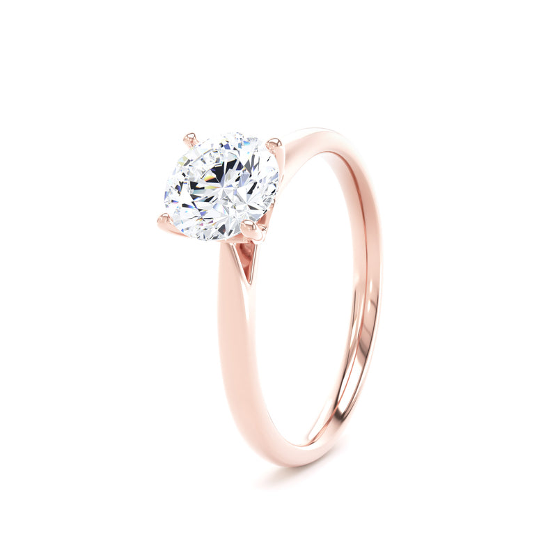Dawn Round Cut Engagement Ring in 18ct Rose Gold
