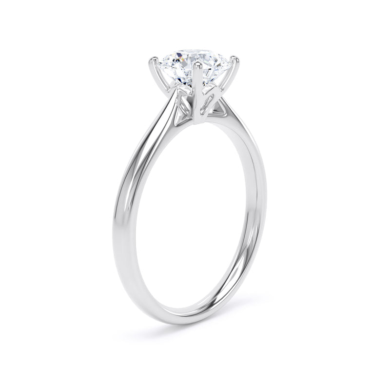 Dawn Round Cut Engagement Ring in 9ct White Gold
