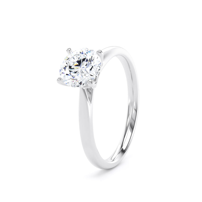 Dawn Round Cut Engagement Ring in 18ct White Gold