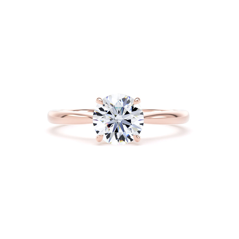Cora Round Cut Engagement Ring in 18ct Rose Gold