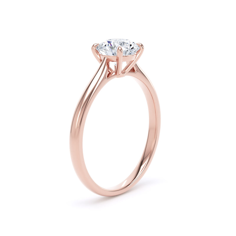 Cora Round Cut Engagement Ring in 18ct Rose Gold