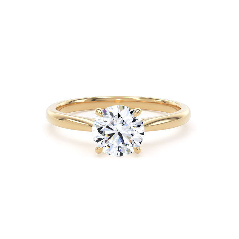 Cora Round Cut Engagement Ring in 9ct Yellow Gold