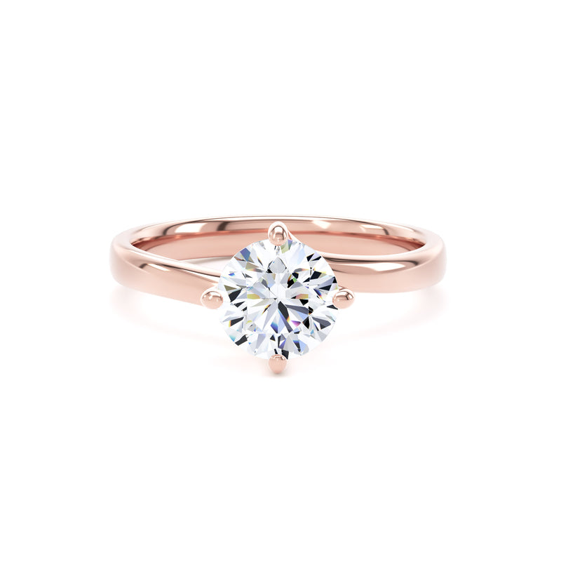Claire Round Cut Engagement Ring in 9ct Rose Gold