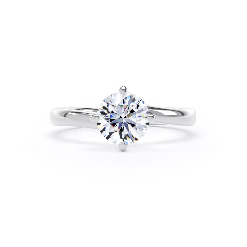 Claire Round Cut Engagement Ring in 9ct White Gold