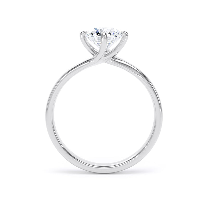 Claire Round Cut Engagement Ring in 9ct White Gold