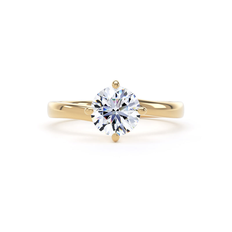Claire Round Cut Engagement Ring in 18ct Yellow Gold